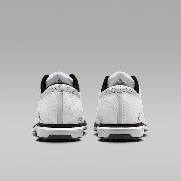 - Jordan ADG 5 wideWhite and Black Low-Profile Athletic Shoes with Embosse…